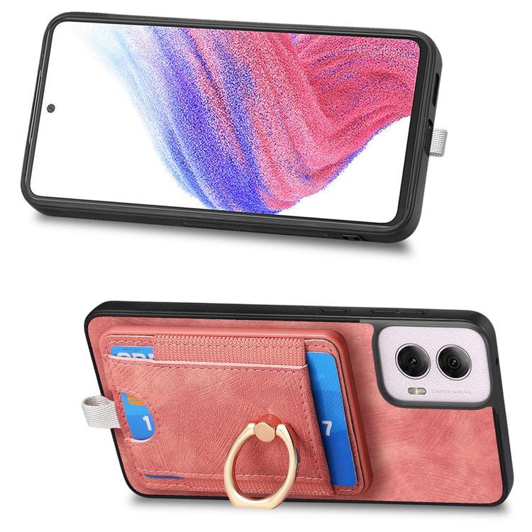 For Motorola Moto G Power 2024 5G Retro Splitable Magnetic Card Bag Leather Phone Case