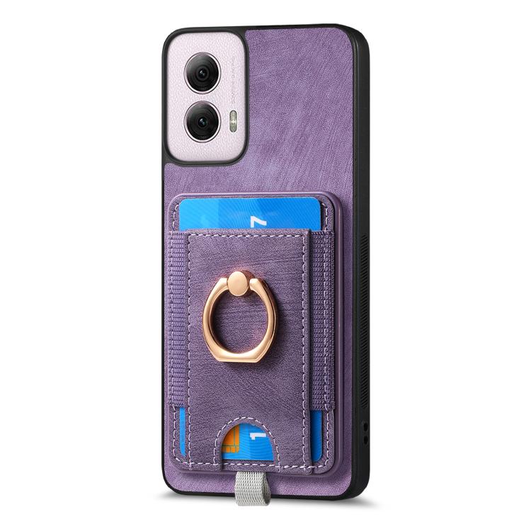 For Motorola Moto G Power 2024 5G Retro Splitable Magnetic Card Bag Leather Phone Case