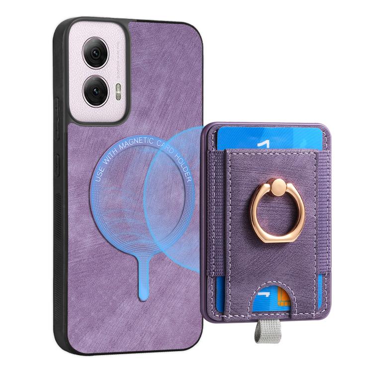 For Motorola Moto G Power 2024 5G Retro Splitable Magnetic Card Bag Leather Phone Case