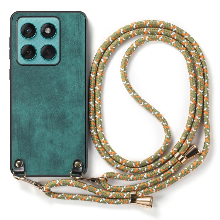 For Motorola Edge 60 Fusion Vintage Leather PC Back Cover Phone Case with Crossbody Strap
