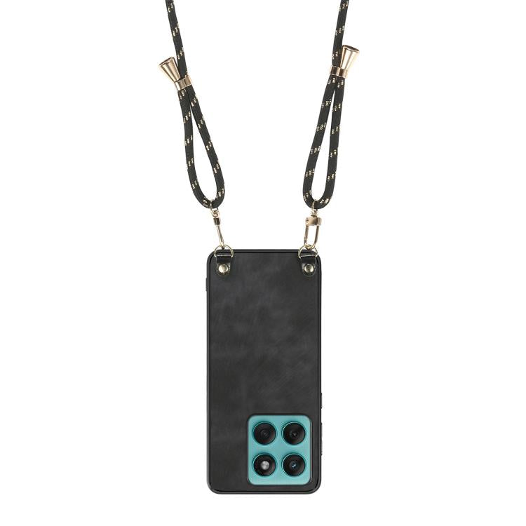 For Motorola Edge 60 Fusion Vintage Leather PC Back Cover Phone Case with Crossbody Strap
