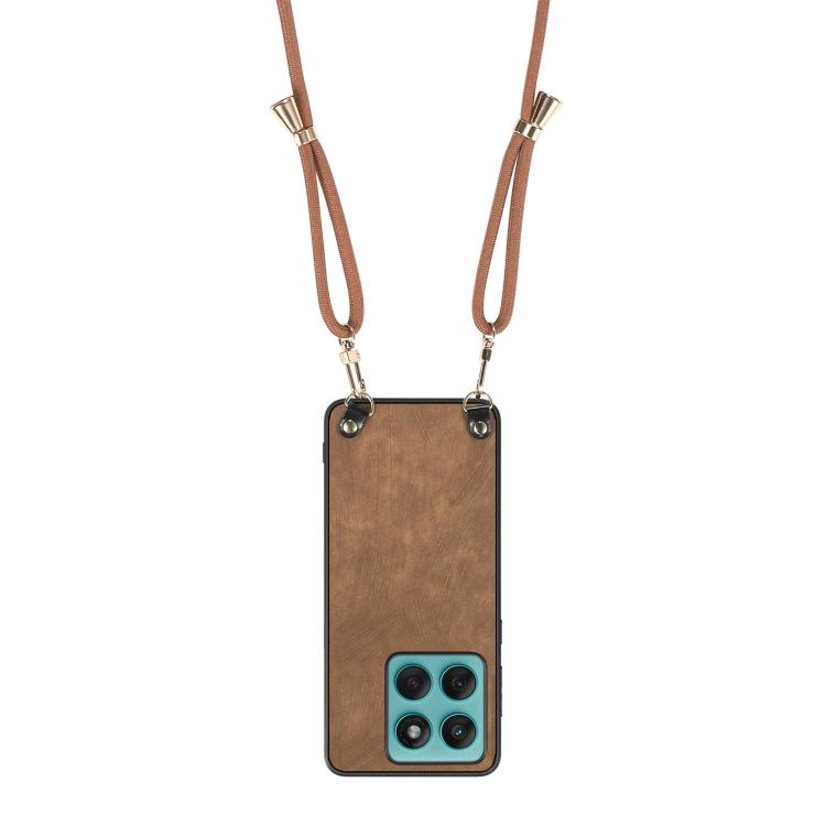 For Motorola Edge 60 Fusion Vintage Leather PC Back Cover Phone Case with Crossbody Strap