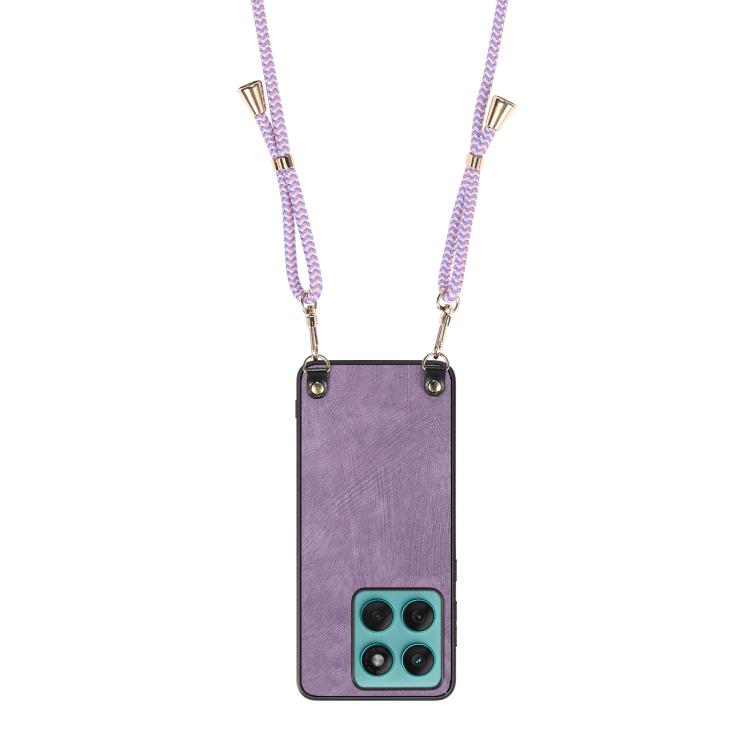 For Motorola Edge 60 Fusion Vintage Leather PC Back Cover Phone Case with Crossbody Strap