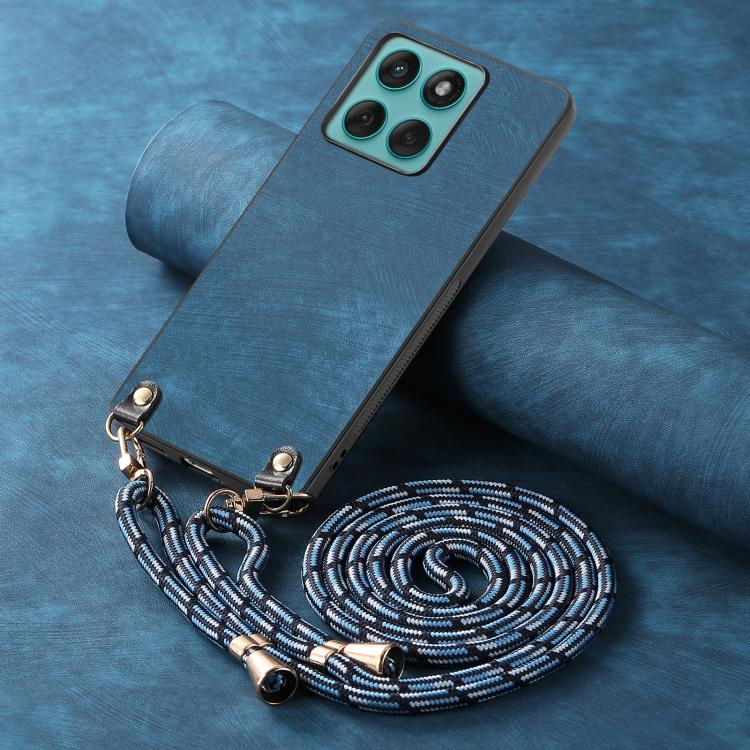 For Motorola Edge 60 / 60s Vintage Leather PC Back Cover Phone Case with Crossbody Strap