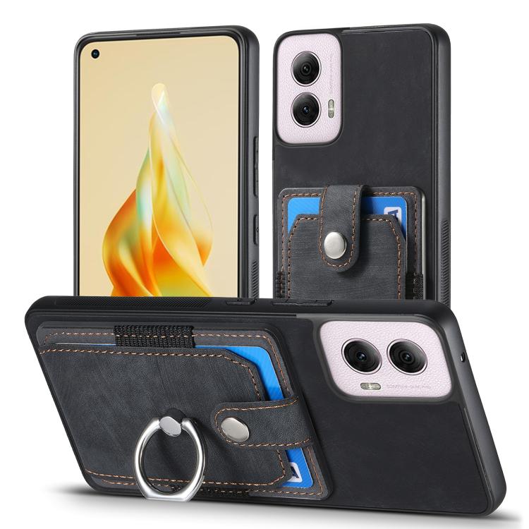 For Motorola Moto G Power 2024 5G Retro Skin-feel Ring Card Wallet Phone Case