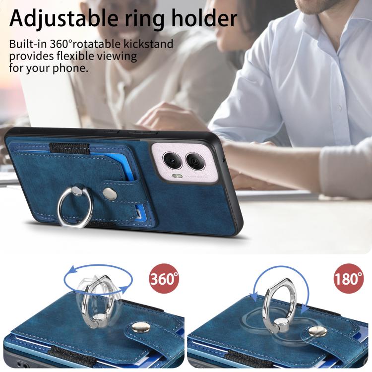 For Motorola Moto G Power 2024 5G Retro Skin-feel Ring Card Wallet Phone Case