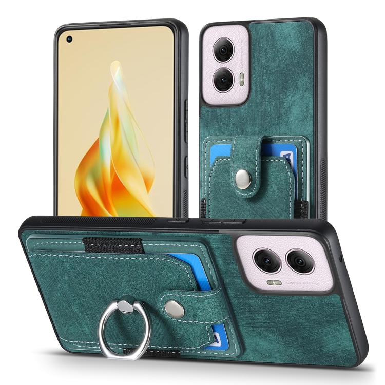 For Motorola Moto G Power 2024 5G Retro Skin-feel Ring Card Wallet Phone Case
