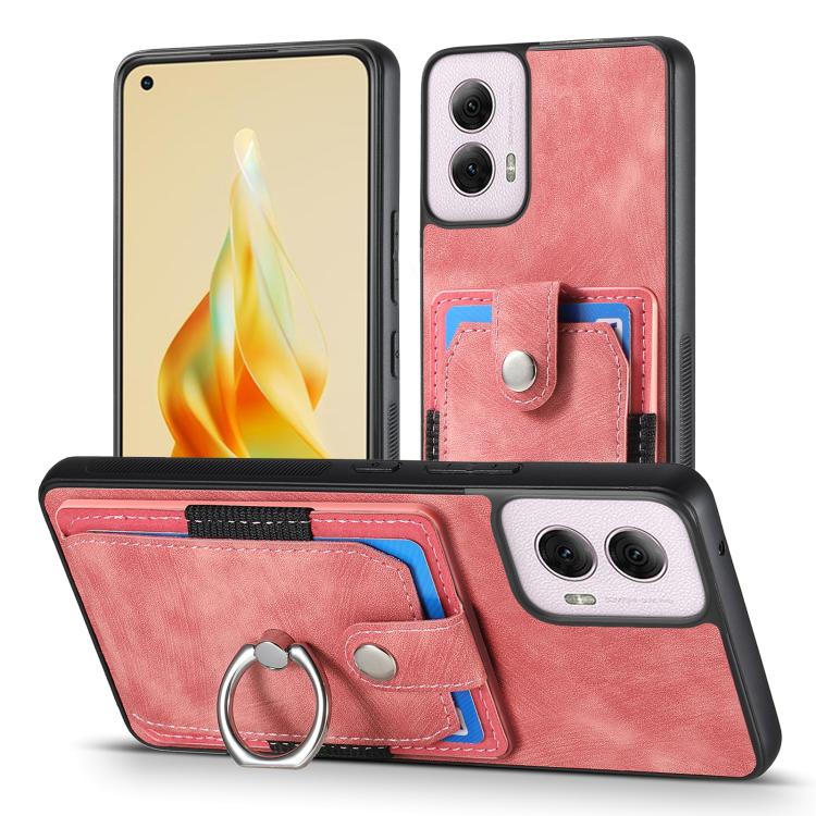 For Motorola Moto G Power 2024 5G Retro Skin-feel Ring Card Wallet Phone Case