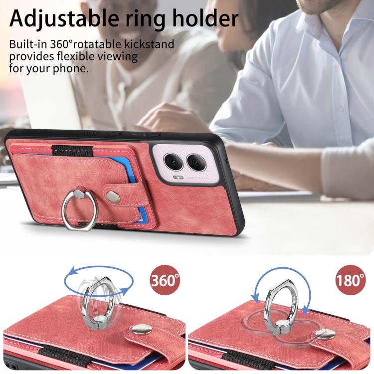 For Motorola Moto G Power 2024 5G Retro Skin-feel Ring Card Wallet Phone Case