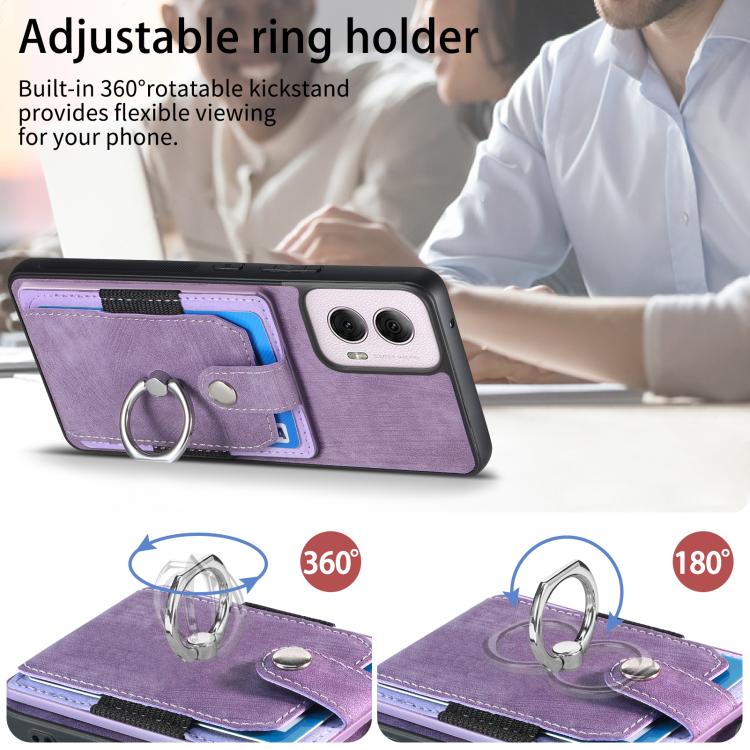 For Motorola Moto G Power 2024 5G Retro Skin-feel Ring Card Wallet Phone Case