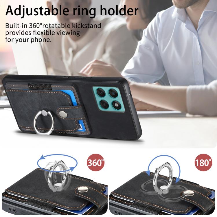 For Motorola Moto Edge 60 Fusion Retro Skin-feel Ring Card Wallet Phone Case