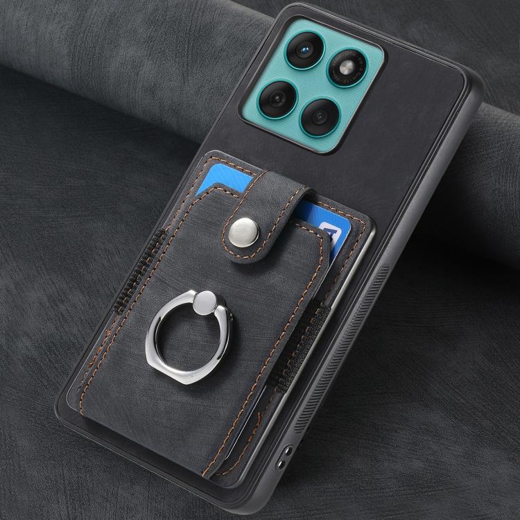 For Motorola Moto Edge 60 Fusion Retro Skin-feel Ring Card Wallet Phone Case