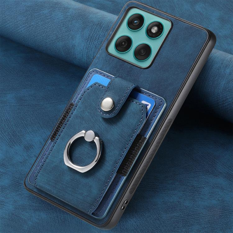 For Motorola Moto Edge 60 Fusion Retro Skin-feel Ring Card Wallet Phone Case