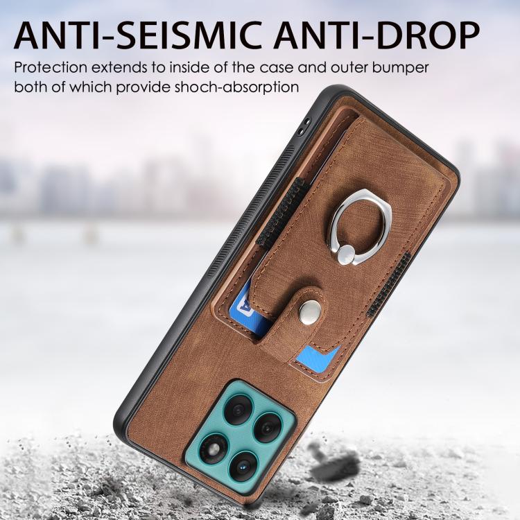 For Motorola Moto Edge 60 Fusion Retro Skin-feel Ring Card Wallet Phone Case