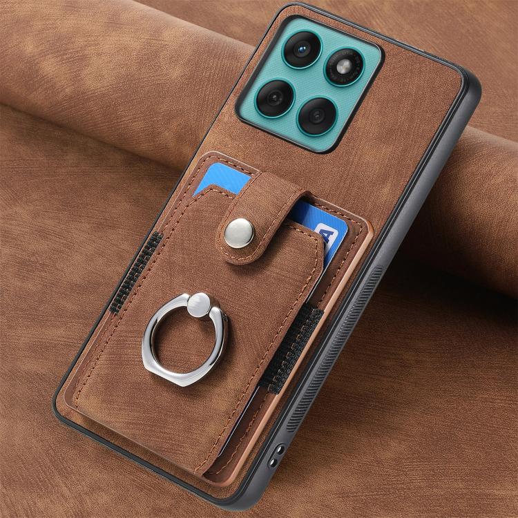 For Motorola Moto Edge 60 Fusion Retro Skin-feel Ring Card Wallet Phone Case