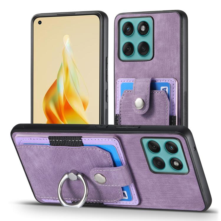 For Motorola Moto Edge 60 Fusion Retro Skin-feel Ring Card Wallet Phone Case