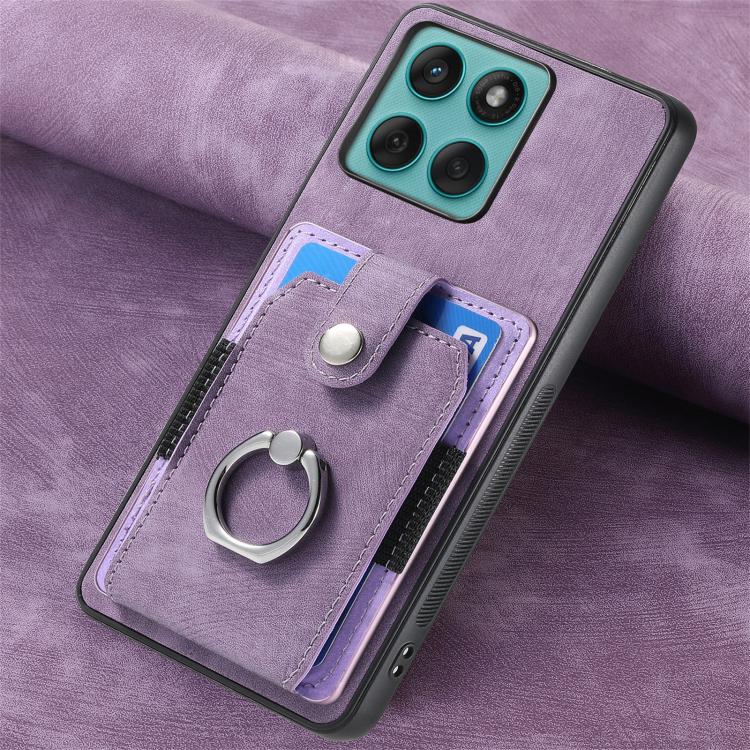 For Motorola Moto Edge 60 Fusion Retro Skin-feel Ring Card Wallet Phone Case