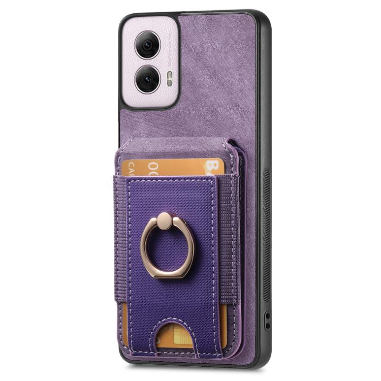 For Motorola Moto G Power 5G 2024 Retro Splitable Magnetic Stand Card Bag Leather Phone Case