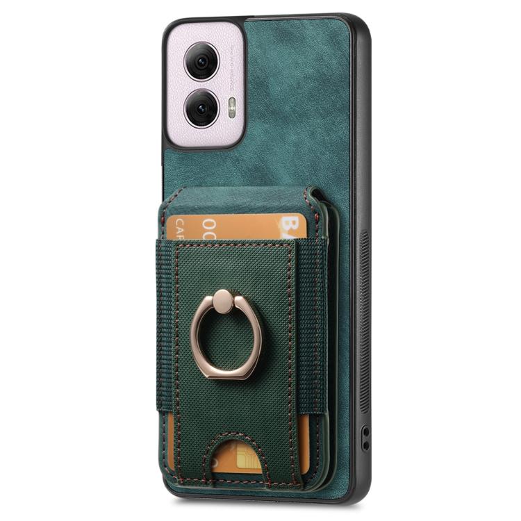 For Motorola Moto G Power 5G 2024 Retro Splitable Magnetic Stand Card Bag Leather Phone Case