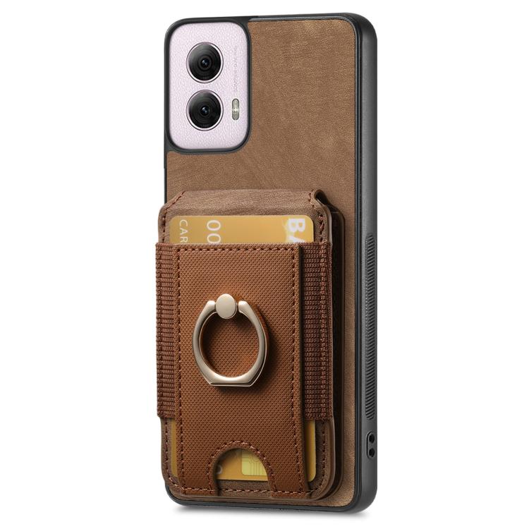 For Motorola Moto G Power 5G 2024 Retro Splitable Magnetic Stand Card Bag Leather Phone Case