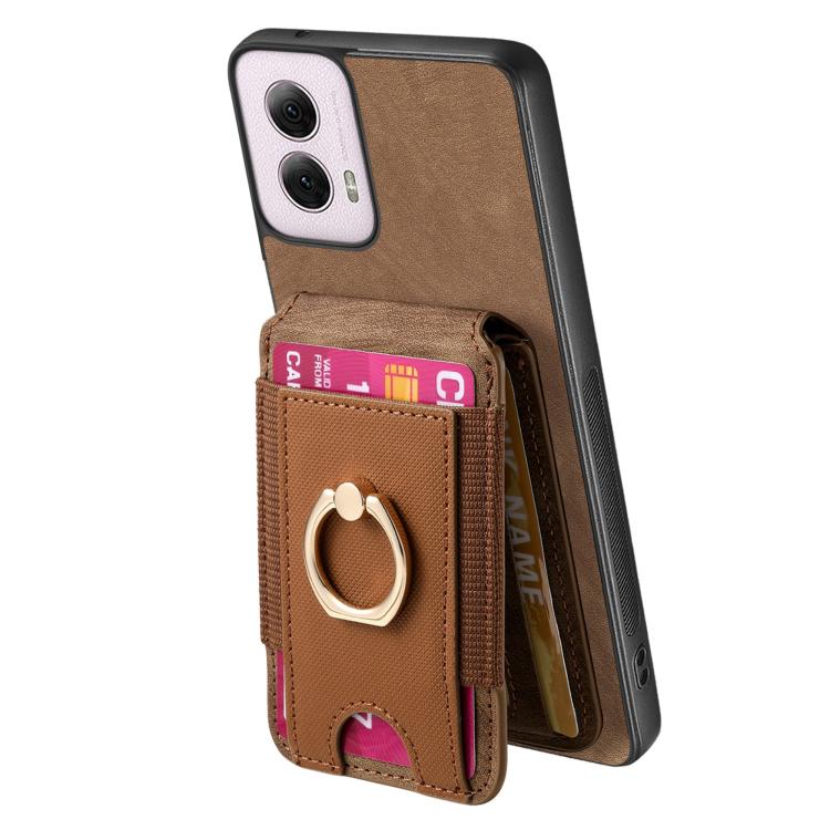 For Motorola Moto G Power 5G 2024 Retro Splitable Magnetic Stand Card Bag Leather Phone Case