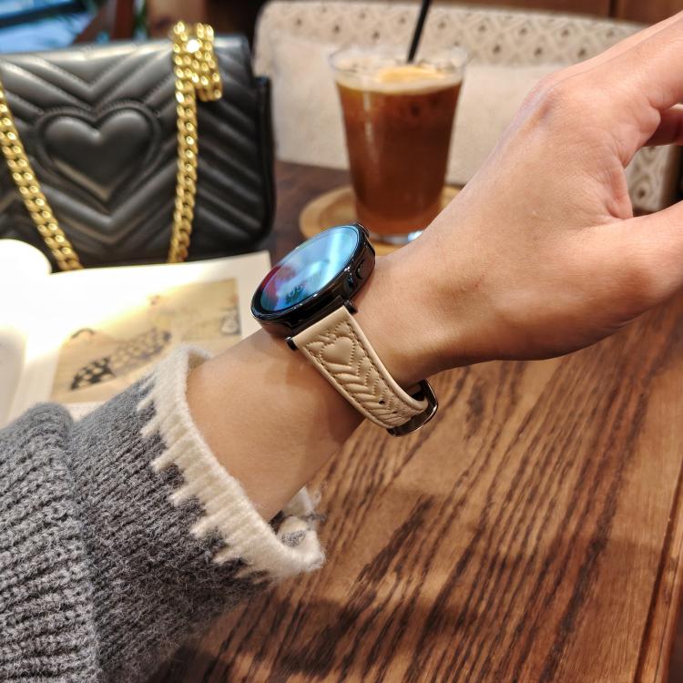 For Redmi Watch 5 Active Heart-Shaped Embossed 22mm Leather Watch Band