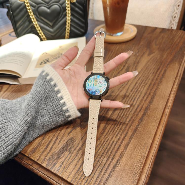 For Garmin Venu 3 Heart-Shaped Embossed 22mm Leather Watch Band
