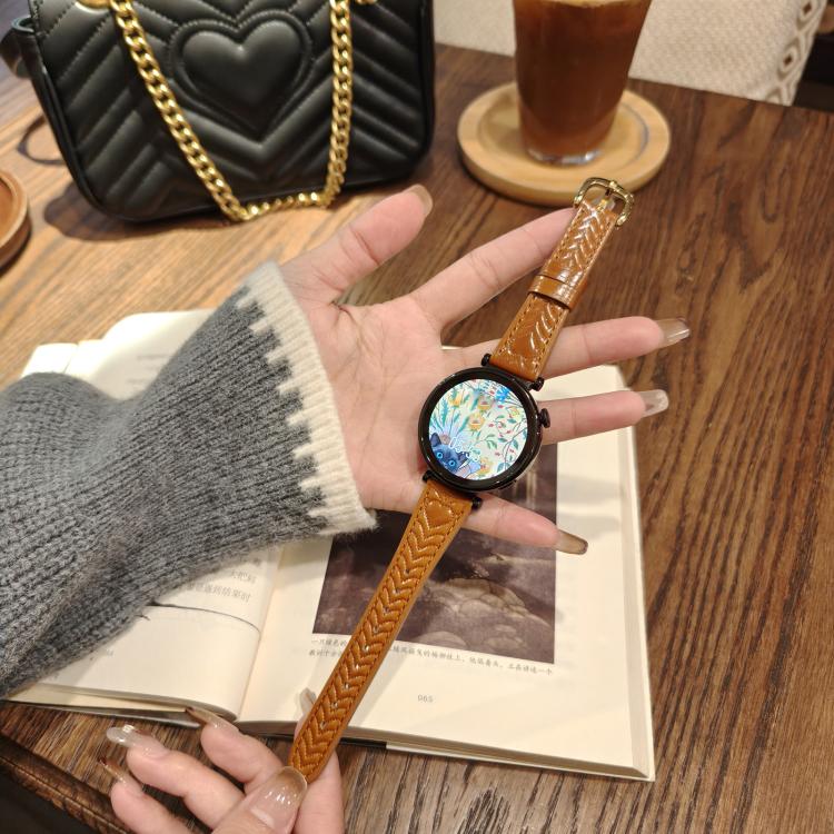 For Garmin Venu 3 Heart-Shaped Embossed 22mm Leather Watch Band