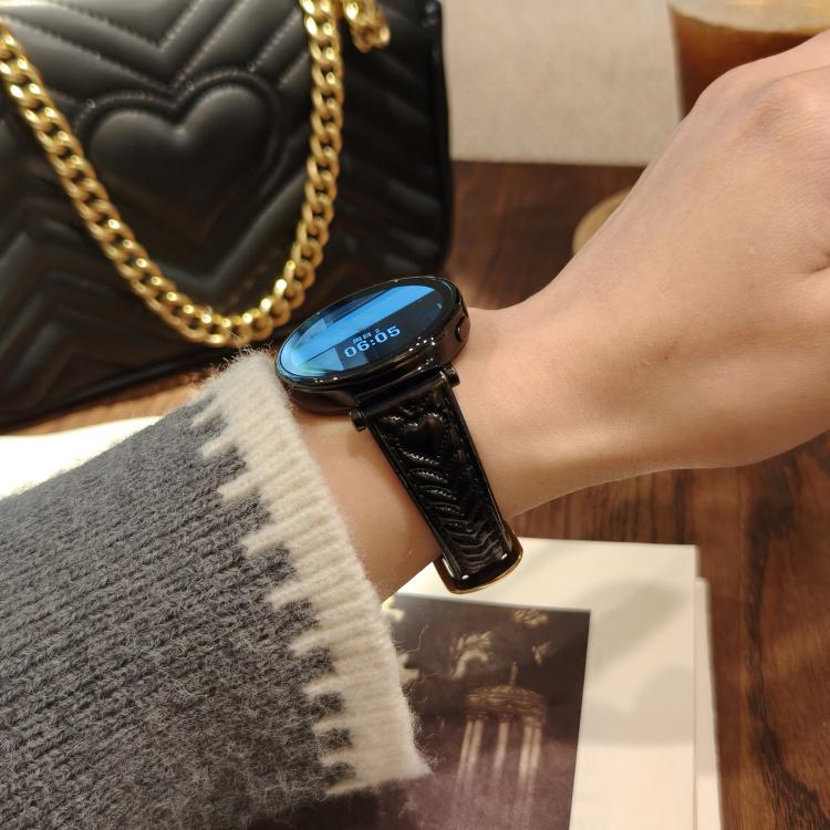 For COROS Pace 3 Heart-Shaped Embossed 22mm Leather Watch Band