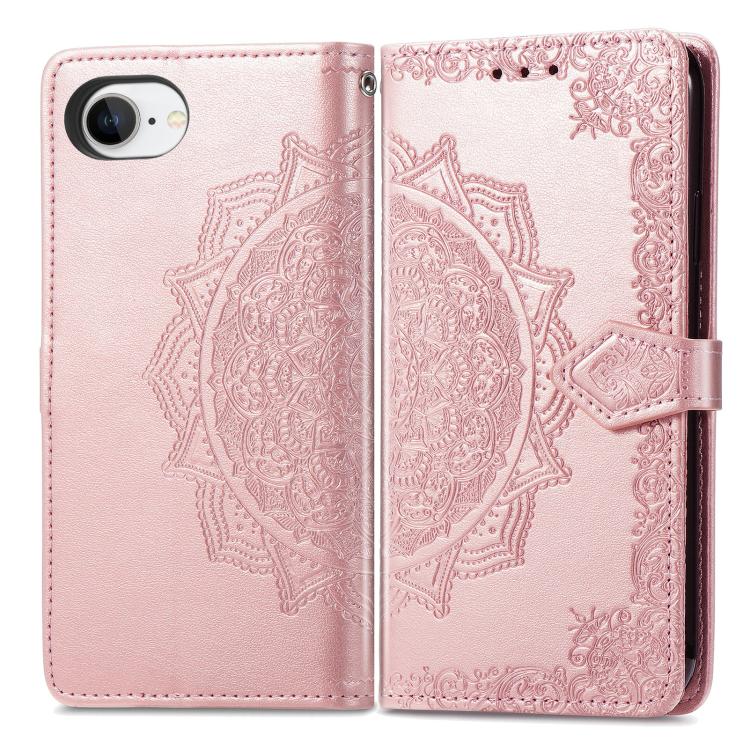 For iPhone 17e / 16e Mandala Flower Embossed Leather Phone Case