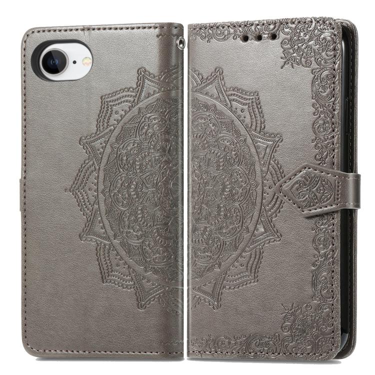 For iPhone 17e / 16e Mandala Flower Embossed Leather Phone Case