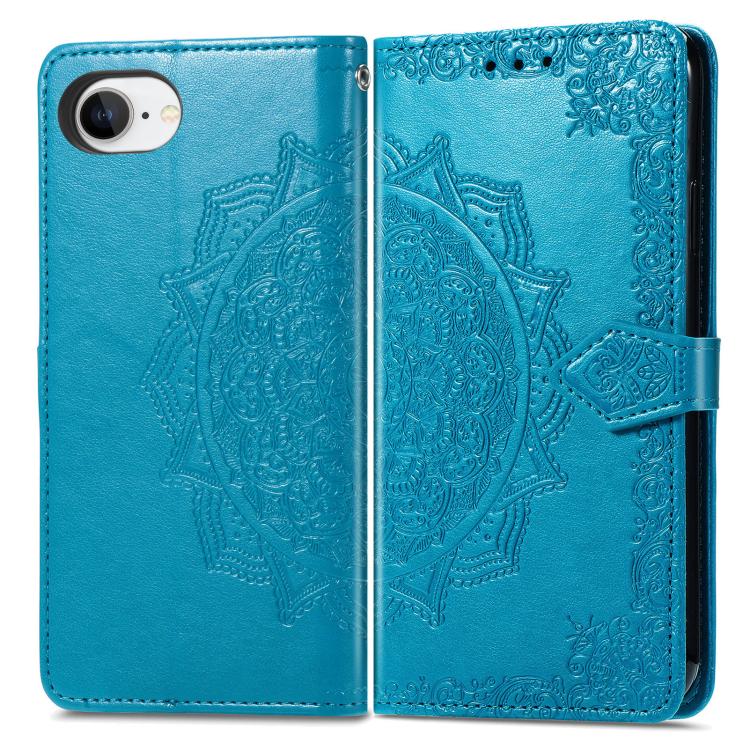 For iPhone 17e / 16e Mandala Flower Embossed Leather Phone Case