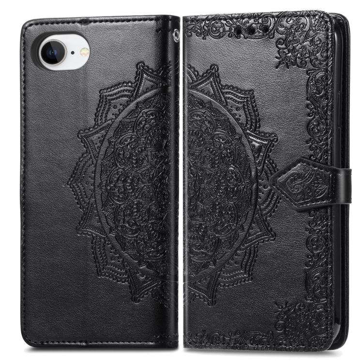 For iPhone 17e / 16e Mandala Flower Embossed Leather Phone Case