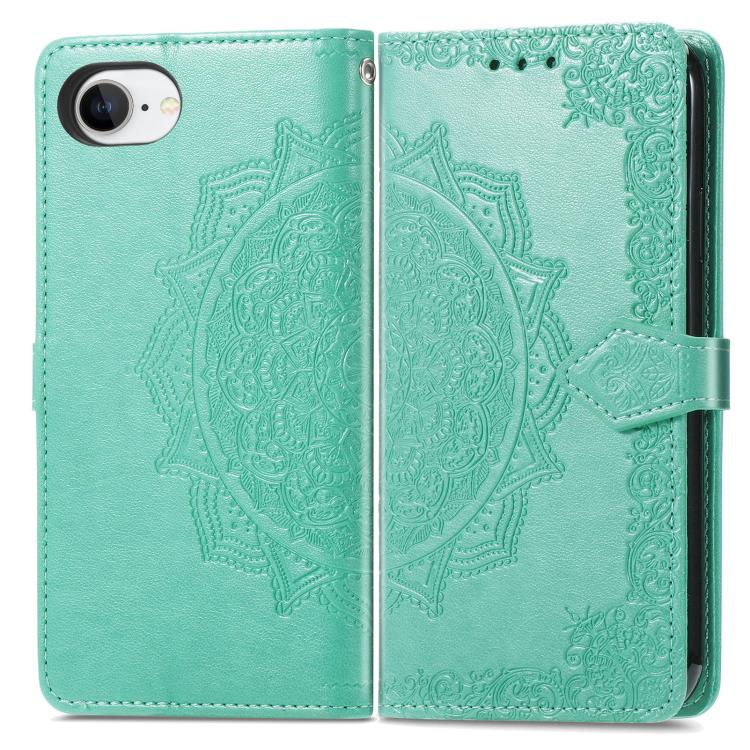 For iPhone 17e / 16e Mandala Flower Embossed Leather Phone Case