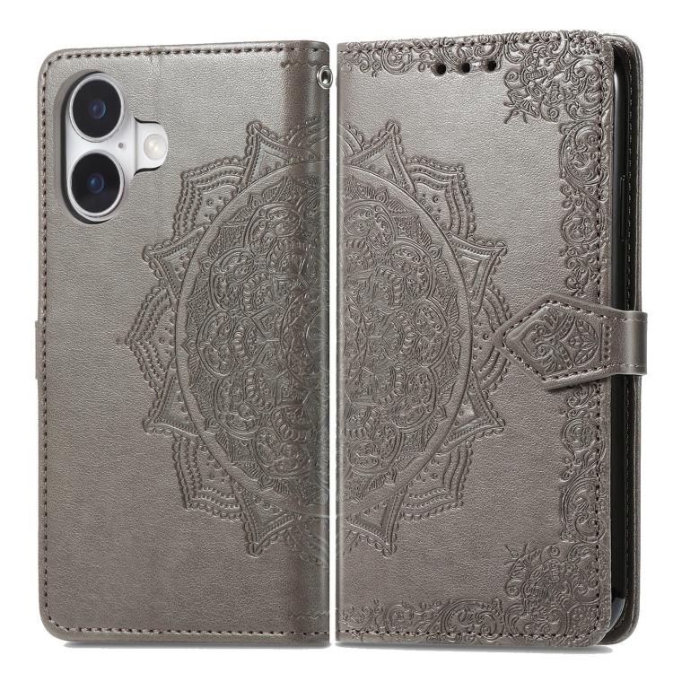 For iPhone 17 Mandala Flower Embossed Leather Phone Case