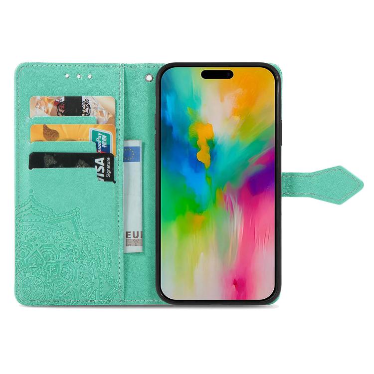 For iPhone 17 Mandala Flower Embossed Leather Phone Case