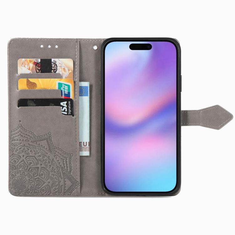For iPhone Air Mandala Flower Embossed Leather Phone Case