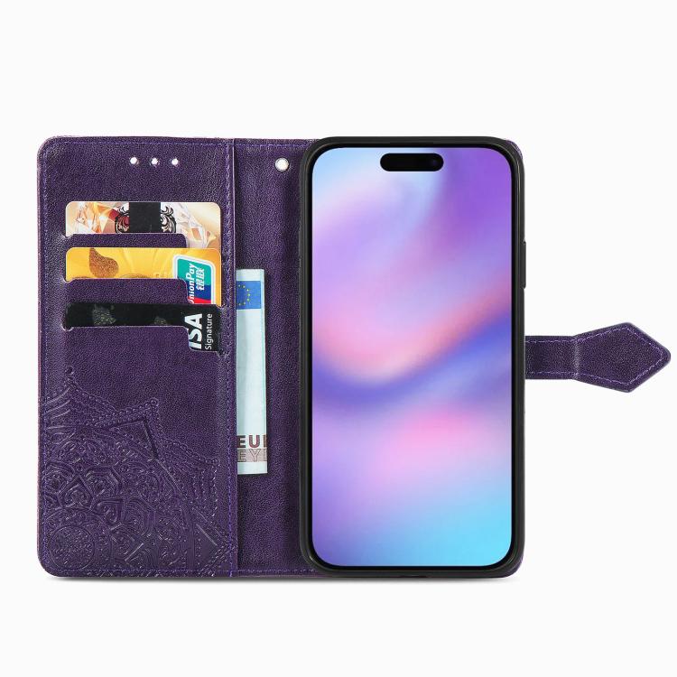 For iPhone Air Mandala Flower Embossed Leather Phone Case