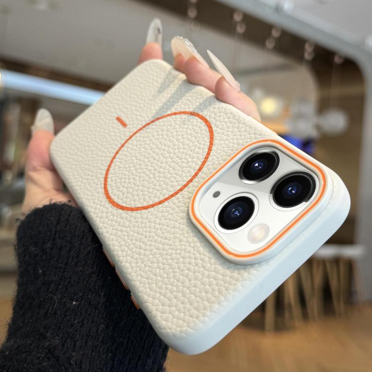 For iPhone 11 Pro Thin Circle MagSafe Litchi Grain TPU Phone Case
