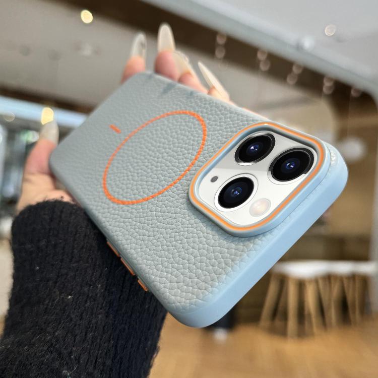 For iPhone 11 Pro Thin Circle MagSafe Litchi Grain TPU Phone Case