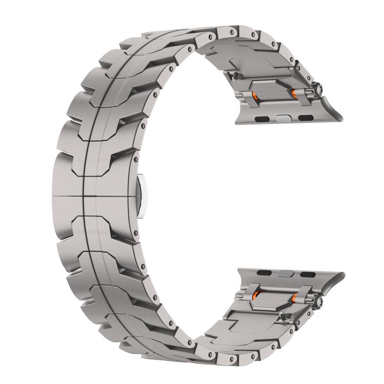 For Apple Watch 42mm / 41mm / 40mm / 38mm Stainless Steel Iron Man Butterfly Buckle Metal Watch Band