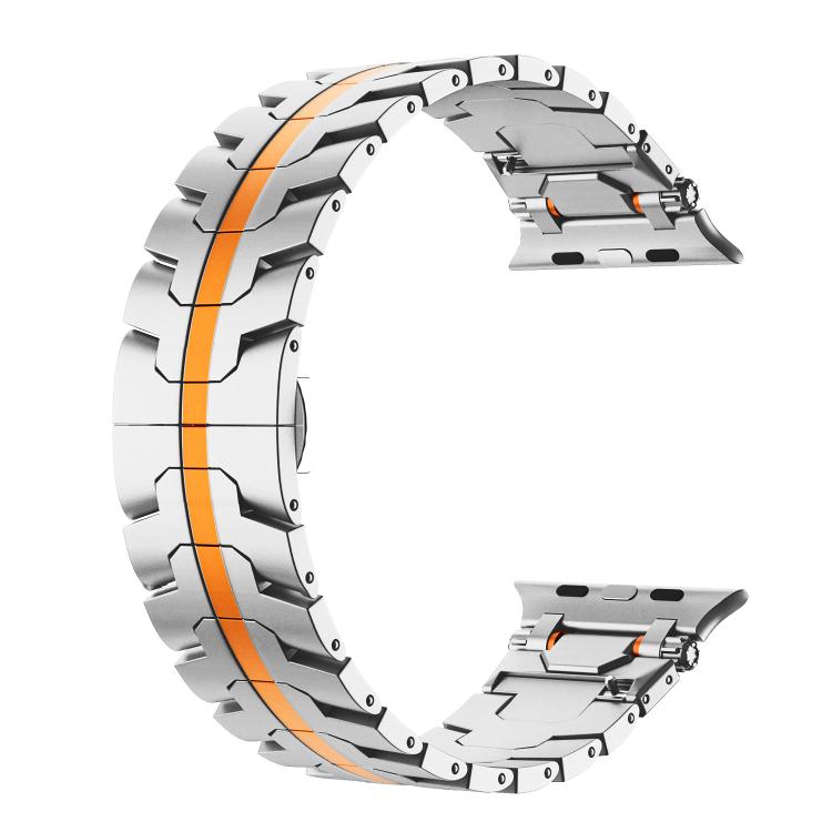 For Apple Watch 42mm / 41mm / 40mm / 38mm Stainless Steel Iron Man Butterfly Buckle Metal Watch Band
