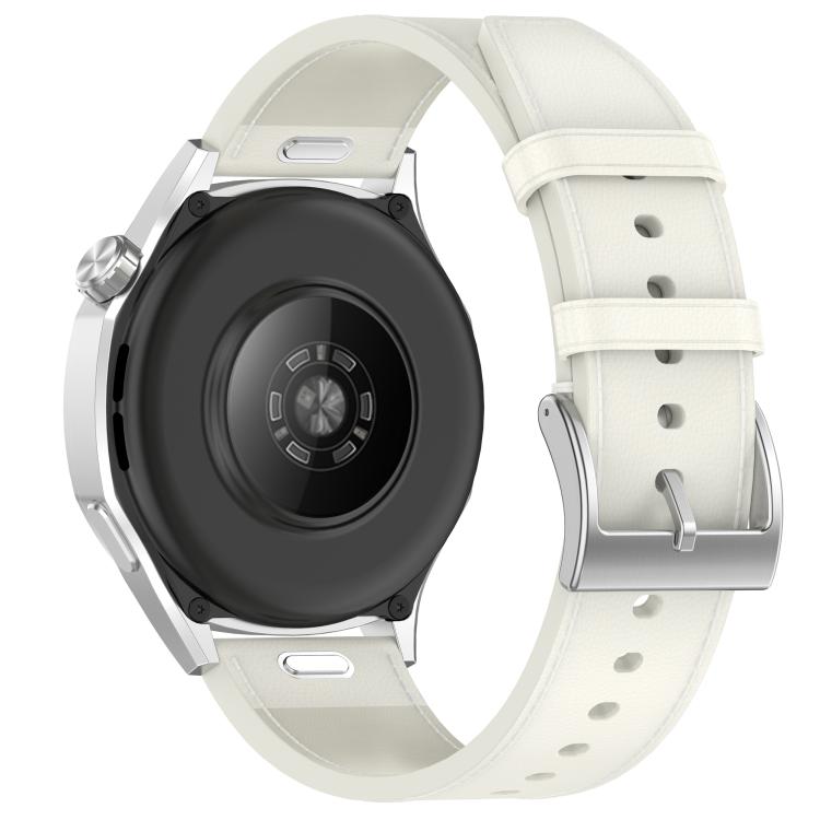 For Huawei Watch GT 5 46mm Press Button 22mm Leather Watch Band