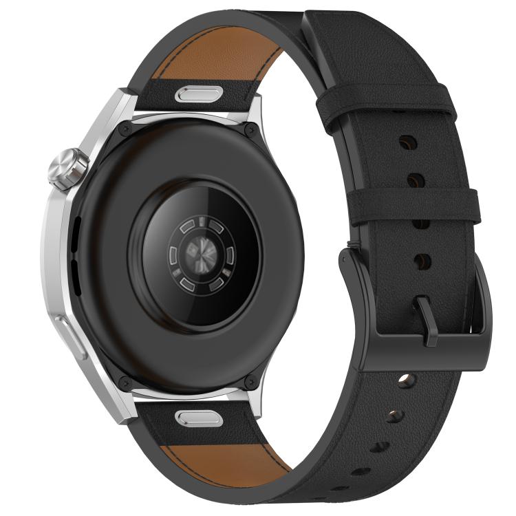 For Huawei Watch GT 5 46mm Press Button 22mm Leather Watch Band