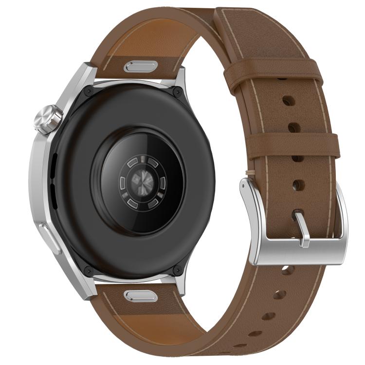 For Huawei Watch GT 5 46mm Press Button 22mm Leather Watch Band