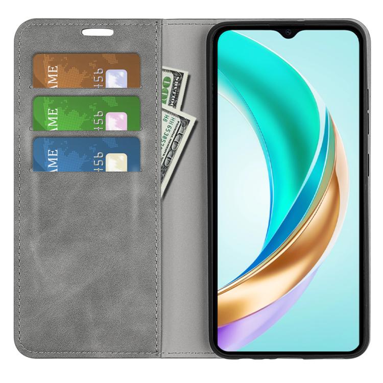 For Honor X6b Retro-skin Magnetic Suction Leather Phone Case