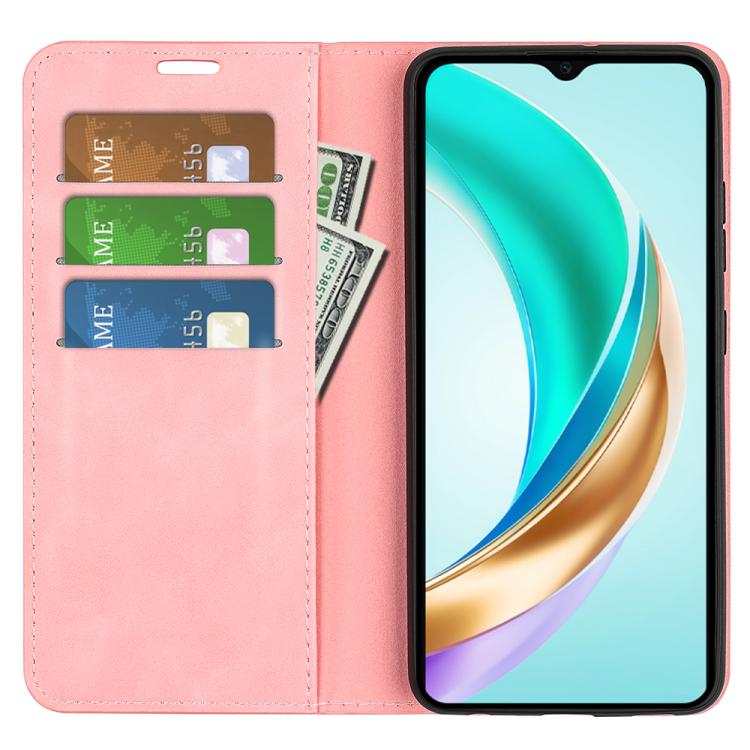 For Honor X6b Retro-skin Magnetic Suction Leather Phone Case