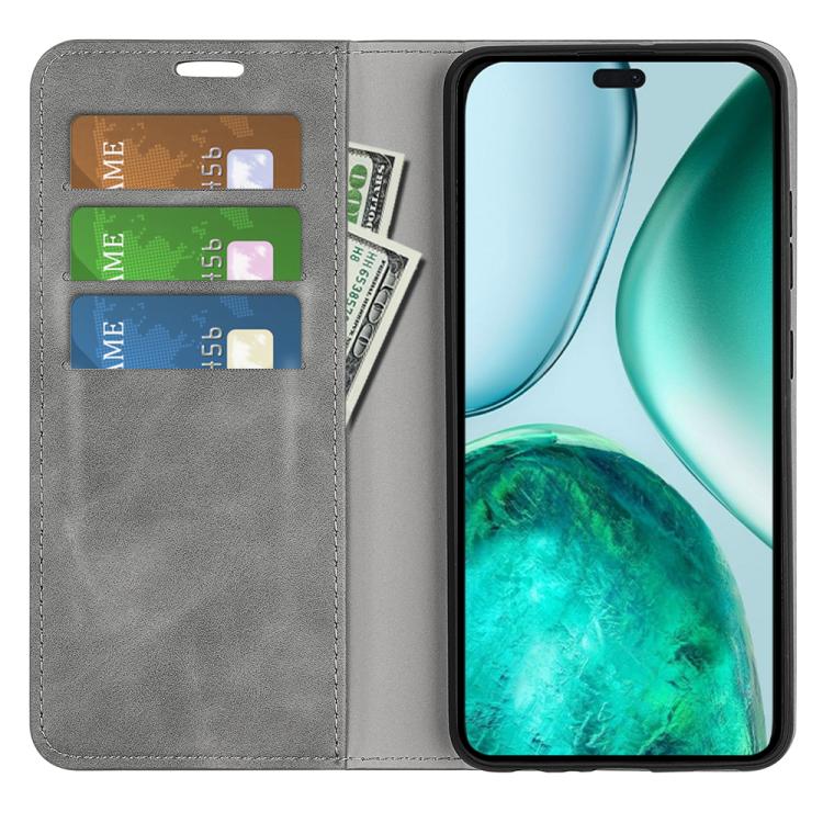 For Honor X8c Retro-skin Magnetic Suction Leather Phone Case