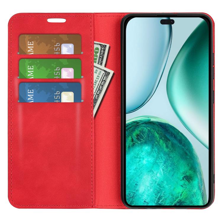 For Honor X8c Retro-skin Magnetic Suction Leather Phone Case