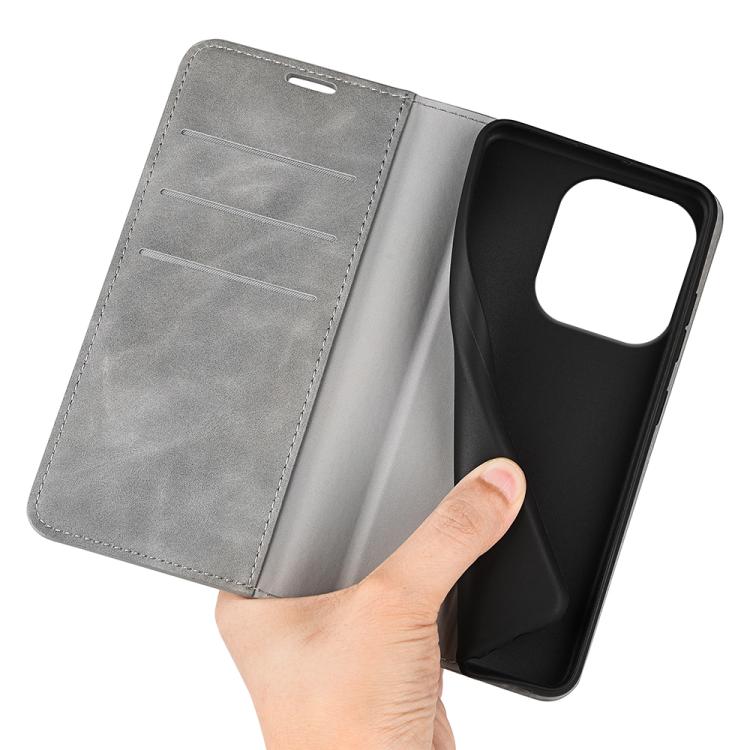 For Honor 400 Lite Global Retro-skin Magnetic Suction Leather Phone Case